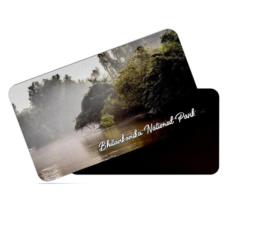 dhcrafts Rectangular Rubber Fridge Magnet / Magnetic Card Multicolor Odisha Bhitarkanika National Park Design Pack of 1 (8.6cm x 5.4cm)